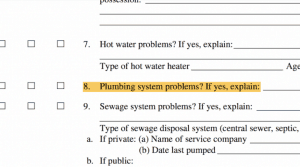 disclose plumbing problems