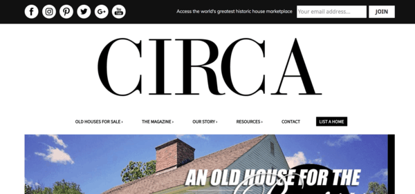 picture of circaoldhouses.com homepage