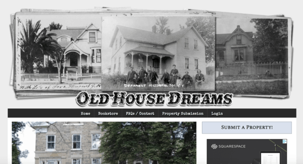 picture of oldhousedreams.com homepage