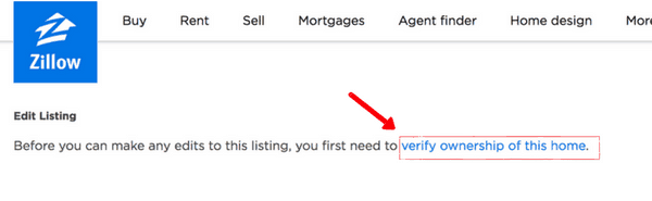 picture of zillow verify ownership of home