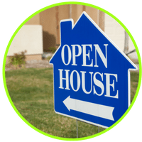 picture of an open house sign