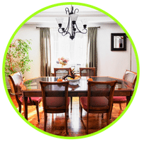 picture of a staged dining room