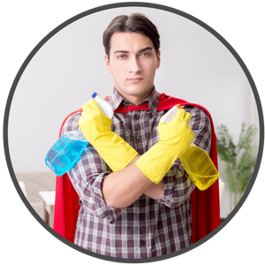 picture of a man with enzyme cleaners