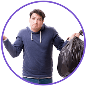 picture of a man with a garbage bag