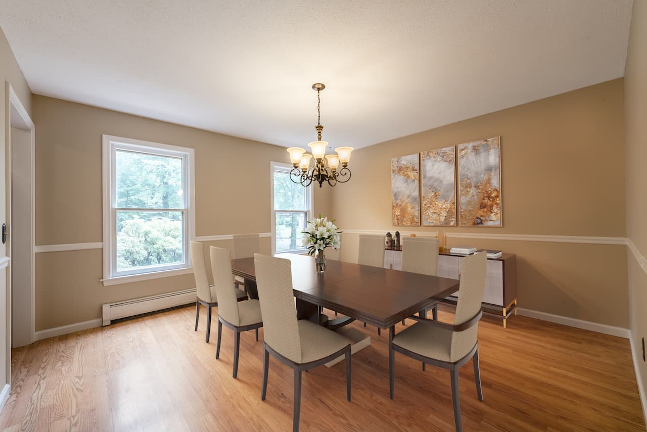 picture of virtually staged dining room by Hasten