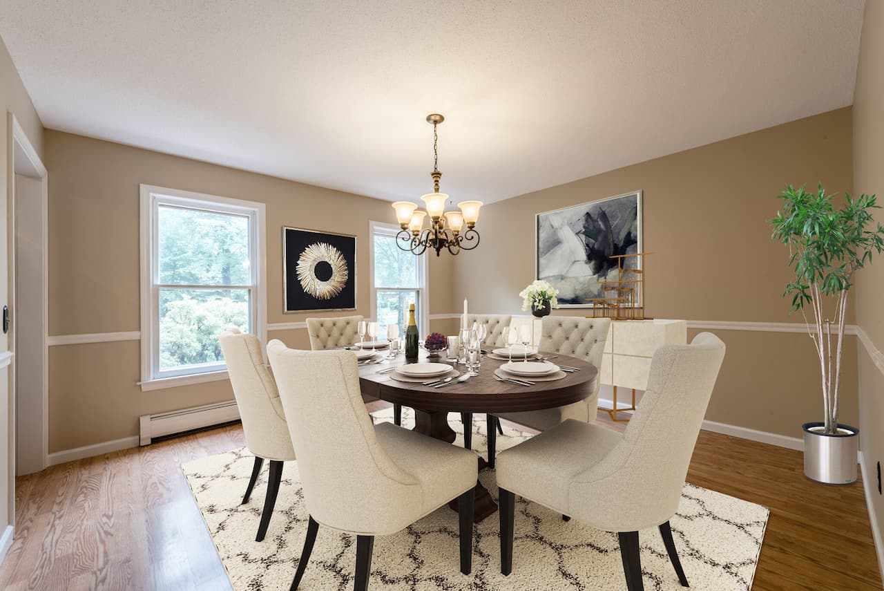 picture of virtually staged dining room by PadStyler