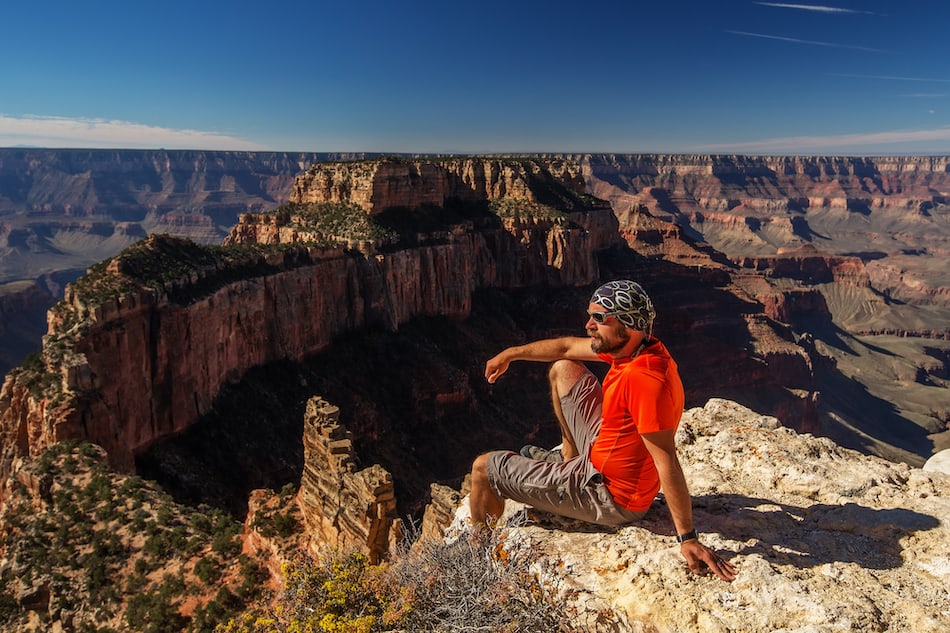 picture of A hiker in the Grand Canyon National Park, North Rim, Arizona, USA
