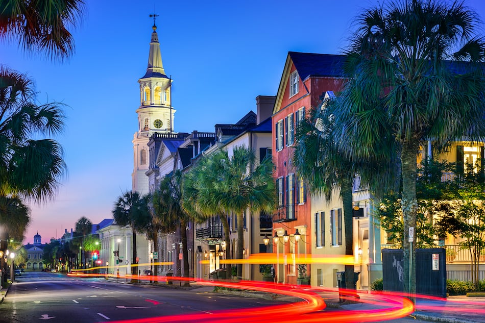 picture of Charleston, South Carolina, USA cityscape at  St. Michael's Episcopal Church.