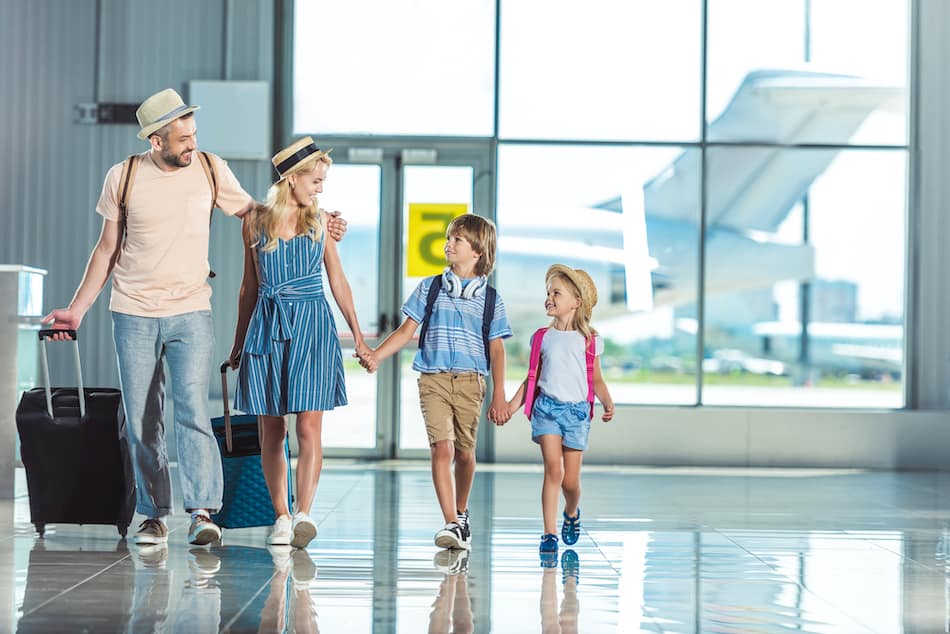 picture of a family walking in an airport in tennessee