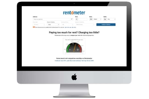 picture of rentometer home value estimator website